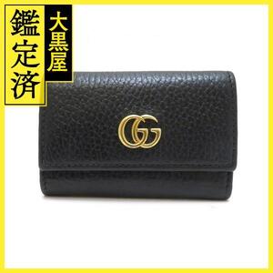 GUCCI グッチ ダブルG ６連キーケース ブラック レザー 456118【430】2120000297328