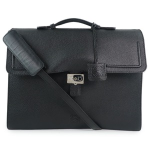 LOEWE ロエベ ビジネスバッグ カーフ 黒 メンズ【55140304】中古