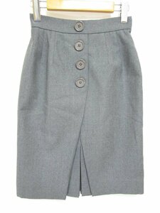 【送料込】 Dior クリスチャンディオール ウエアー スカート グレー毛 タイトスカート ボタン、タックデザイン sizeＳ ハイブランド/952964