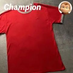 Champion チャンピオン リンガーTシャツ ワンポイント 刺繍ロゴ 赤 M