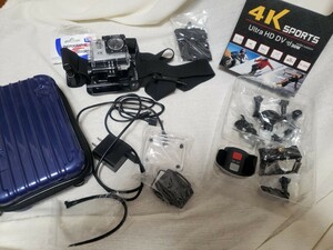 【中古品】アクションカメラ 4K SPORTS Ultra HD DV　ケース付き