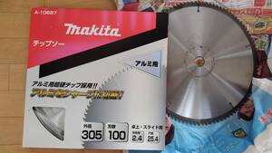 マキタ　makita　鉄工　アルミ用305mmチップソー　刃数100　2枚セット（1枚中古+1枚新品）