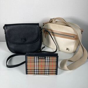 (B22) BURBERRY バーバリー ショルダーバッグ 手帳 3点まとめ ノバチェック レザー ブランドバッグ まとめ 小物 