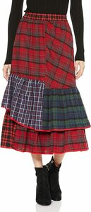 [ミルクフェド] スカート PLAID PATCHWORK SKIRT レディース