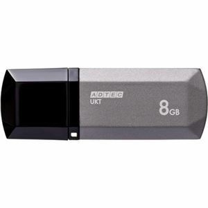 【新品】（まとめ）アドテック USB2.0キャップ式フラッシュメモリ 8GB ミッドナイトシルバー AD-UKTMS8G-U2R 1個【×3セット】