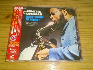 SHM-CD：ORNETTE COLEMAN NEW YORK IS NOW! VOL.1 ニューヨーク・イズ・ナウ+1 オーネット・コールマン：帯付：BLUE NOTE