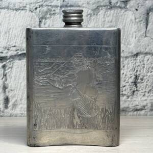 ●【YH-0955】中古現状品 EDWIN BLYDE ピュータ－ スキットル PEWTER イングランド 酒器 ウイスキーボトル【レタパ可】