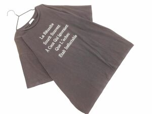 ネコポスOK LOWRYS FARM ローリーズファーム プリント Tシャツ sizeF/チャコール ■◆ ☆ ehb3 レディース