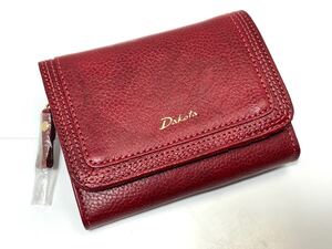 新品未使用 Dakota ダコタ レザー 2つ折り財布 ウォレット ワインレッド　ボルドー