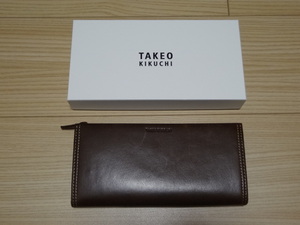 ★1円から★TAKEO KIKUCHI★タケオキクチ★長財布★ラウンドファスナー★チョコ★512013★中古★