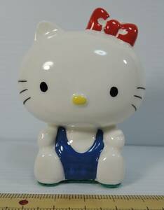 ☆07E■ハローキティ　ミニ　貯金箱　陶器製■1976/旧サンリオロゴ　美品