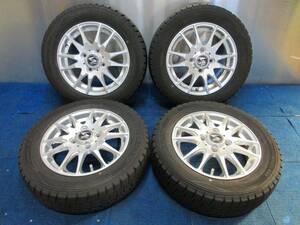 ★8分山★20年製★ ダンロップWINTER MAXX WM02 155/65R13　社外ホイール 13×4J +43 4H-100 4本セット スタッドレス 軽自動車等　A247