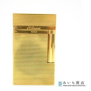 質屋 着火未確認 S.T.Dupont デュポン LINE2 ライター ライン2 ゴールド色 喫煙具 24k164-1 みいち質店