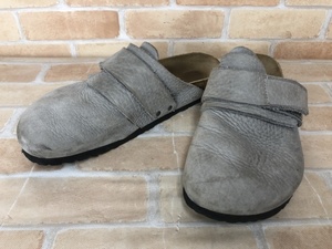 BIRKENSTOCK ビルケンシュトック サンダル レザー グレー 28cm 111406634■