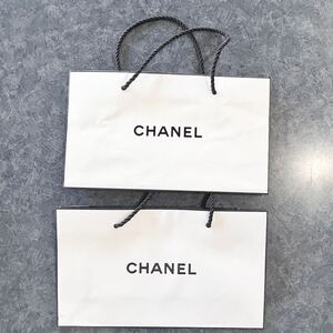 ■送料無料■CHANEL シャネル ショップ袋 ショッパー 2枚 紙袋 白 黒 ホワイト ブラック プレゼント ミニ ギフト エコバッグ ジャンク品