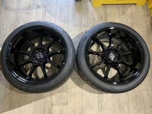 【2409025】2本 WORK EMOTION D9R 18インチ 10.5J +15 PCD114.3 5H 73mm + NITTO NT555 G2 275/35R18 2023年