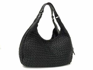 1円 BOTTEGA VENETA ボッテガヴェネタ イントレチャー レザー トートバッグ ショルダー 肩掛け レディース メンズ ブラック系 BI6518