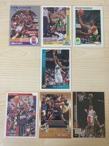 NBA Trading Card Eddie Johnson Set of 7 Upper Deck NBA Hoops 90-98 エディージョンソン 7枚セット 90年代 Sonics Rockets 画像転載禁止