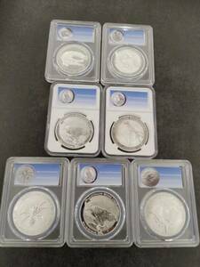 オーストラリア　カワセミ、アライグマなど1オンス記念コイン7枚G016
