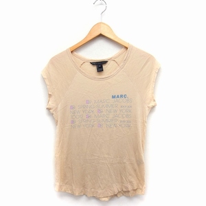 マークバイマークジェイコブス MARC by MARC JACOBS 国内正規品 プリント Tシャツ カットソー 半袖 ラグランスリーブ 綿 XS ベージュ /FT29