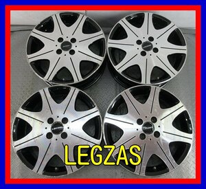 ■中古ホイール■　LEGZAS 16インチ 5.5J +48 4H 100 アクティ タント カスタム インチアップ ブラックポリッシュ 激安 送料無料 D491