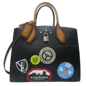 ルイヴィトン LOUIS VUITTON シティ・スティーマーMM ワールドツアー コレクション M43080 ハンドバッグ 2way ブラック メンズ レディース