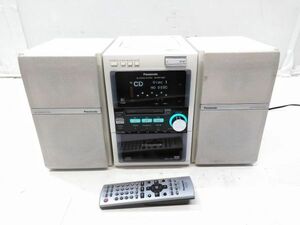 ♪Panasonic パナソニック SA-PM710SD SDステレオシステム ミニコンポ カセットテープ MD SD CD リモコン付き 2005年製 A052919F @140♪