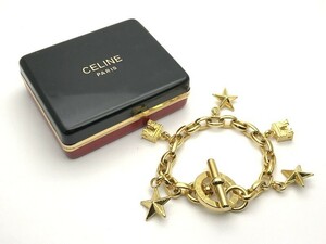 1000円スタート ブレスレット CELINE セリーヌ 星 凱旋門 ゴールド 総重量約47.9g 箱付き ヴィンテージ アクセサリー 10 D3025