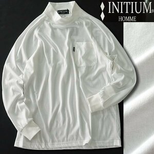 新品 イニシウムオム ハイネック ジャージー カットソー M 白 【96-3T01_OF】 INITIUM HOMME メンズ 長袖 モックネック ストレッチ