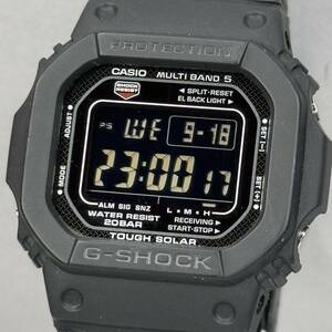 極美品 G-SHOCK GW-M5600BC-1JF タフソーラー 電波受信 電波ソーラー マルチバンド5 メタルコアバンド 反転液晶 ブラック スクウェア