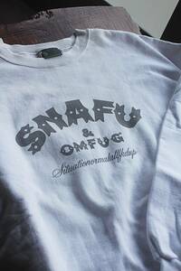 SNAFU(スナフー)★　スウェットシャツ新L～XL ホワイト★希少!CBGB 少々難