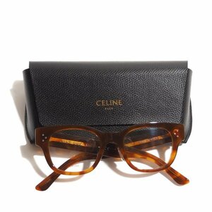 B9063P　▼CELINE セリーヌ ドゥーズィエムクラス 購入▼　21AW CL50035J ウェリントンフレーム 眼鏡 ブラウンデミ / メガネ 茶 rb mks