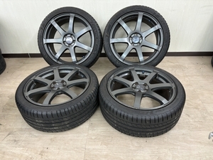 【最落なし１円売り切り】★4本タイヤアルミセット★ ピレリー　ドラゴンスポーツ 225/40R18 ＥＮＫＥＩ　ＴＦ０７18×7.5J(5H100)48