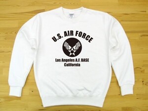 U.S. AIR FORCE 白 9.7oz トレーナー 黒 L スウェット エアフォース アメリカ空軍 ミリタリー