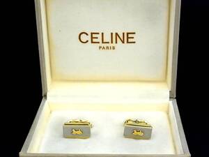 ■新品N■№1345 【CELINE】セリーヌ 【馬車】【ゴールド・シルバー】■カフス♪