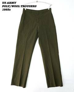 US ARMY POLY/WOOL TROUSERS GREEN 2241 1983s Size31S Vintage アメリカ軍 ポリウールスラックス 制服 スラックス 米軍実物 1980年代