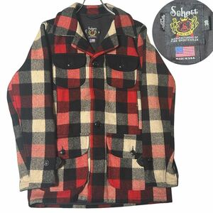 美品　Schott ショット　シングルマッキーノジャケット　(38) USA製　ブロックチェック ハンティングジャケット