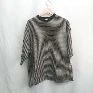 ◇ ⊂ remer リメール ボーダー 半袖 Tシャツ サイズM ブラック系 レディース E