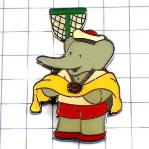 ピンバッジ・ぞうのババール虫取り網 BABAR◆フランス限定ピンズ◆レアなヴィンテージものピンバッチ