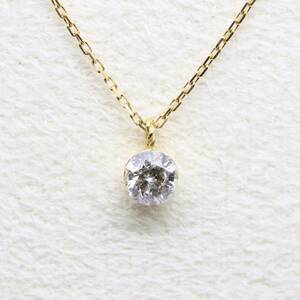 アガット K18 一粒 ダイヤ 0.3ct ネックレス /24-1808箱