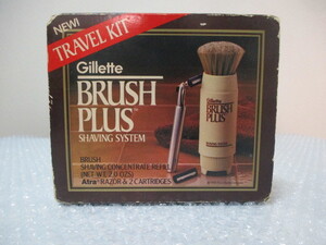 ⇔ 141　シェーバー 1984 Gillette Brush Plus TRAVEL KIT ジレット 検：髭剃り カミソリ 剃刀 レトロ ヴィンテージ ビンテージ? 希少 レア