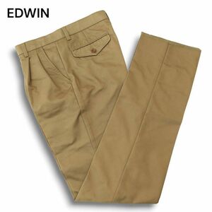 【新品 未使用】 EDWIN エドウィン KT0503 KHAKIS 形状安定 ストレッチ★ ツータック トラウザー パンツ Sz.30　メンズ　A4B04147_8#R