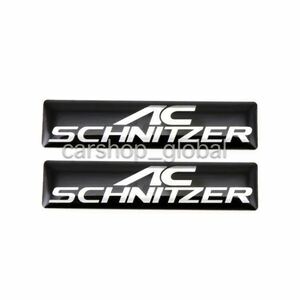 BMW AC SCHNITZER エンブレムステッカー 2セット シュニッツァー3Dロゴ フロント/サイド/リア/トランク/内装 1/2/3/4/5/6/7/X/Z4シリーズ等