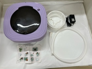 【菊水-11684】(KK) 折りたたみ洗濯機 脱水機能つき 8L 中古品 パープル/生活家電/(S)