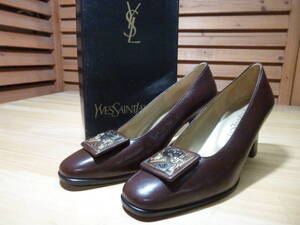 M2 ◇007 未使用 【YVES SAINT LAURENT イヴサンローラン】 パンプス ヴィンテージ ブラウン SIZE 36 1/2