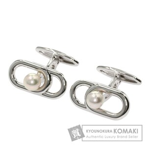 MIKIMOTO ミキモト アコヤパール 真珠 カフス シルバー メンズ 中古