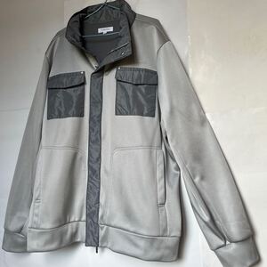 新品★ Calvin Klein カルバンクライン ジャンパー ブルゾン EL / 3L★グレー 裏起毛 フリース 超軽い 大きいサイズ ジップアップ 上着