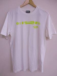 ☆2088【送料無料】DIESEL ディーゼル メンズ トップス 半袖Tシャツ カットソー M アイボリー ロゴグラフィック プリント クルーネック 綿