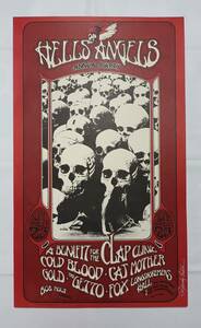 ビンテージ hells angels annual party poster clap clinic benefit 1971 Randy Tuten 直筆サイン入り ヘルズエンジェルス ポスター