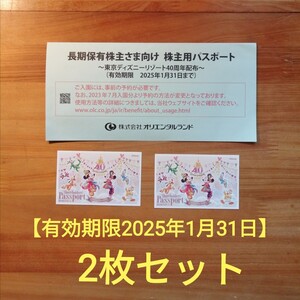 【送料無料/2枚セット】東京ディズニーランド　ディズニーシー　共通1デーパスポート　使用期限2025年1月31日